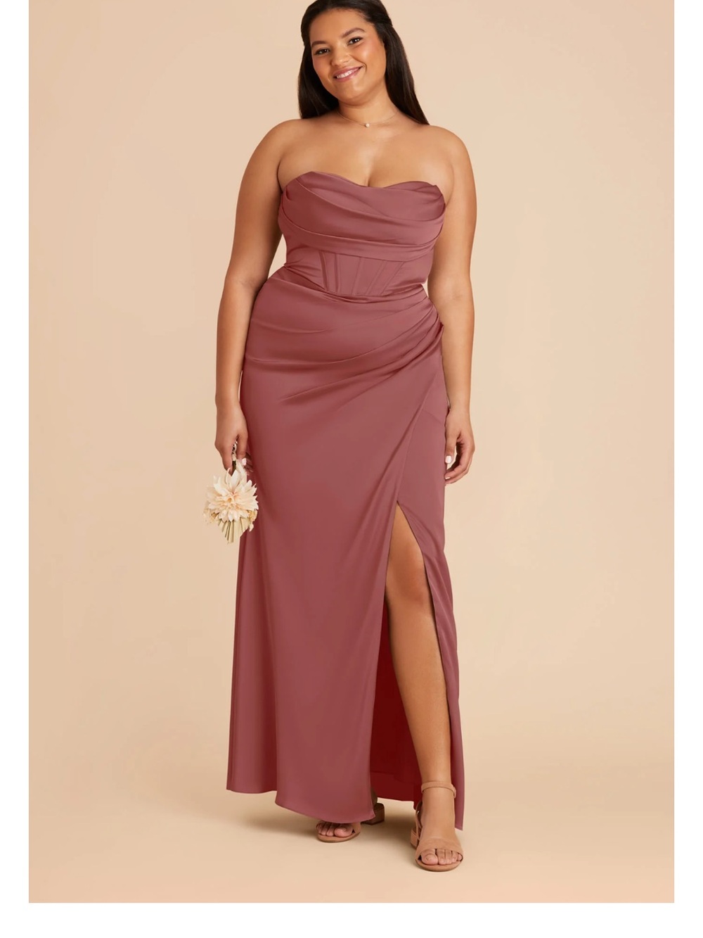 Birdy Grey Strapless Bridesmaid Dress - Size XXL - Wild Rose Pink
